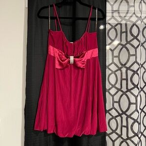 Satin Bow Chemise short dress